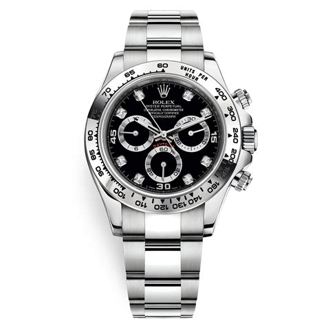 rolex white gold daytona black diamond dial|rolex daytona panda oysterflex.